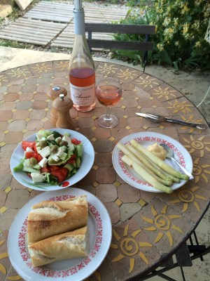 Local asparagus & a goat's cheese salad for supper 
