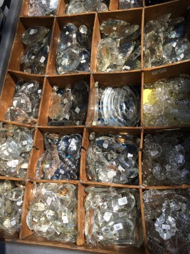 Beautiful old drops from glass chandeliers to be turned into jewellery