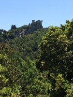 Ruins of the Castle at oppede Le Vieux rising from the rocks