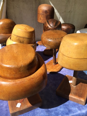 Exquisitely carved wooden hat stands - simply beautiful even without the hats!!