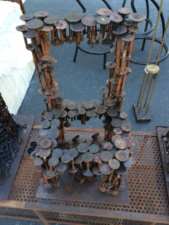 Not the most comfortable of chairs .... made from reclaimed bolts!!