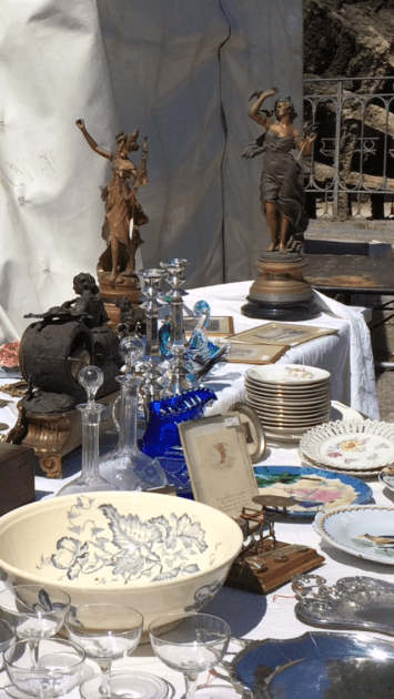 Wonderful old glassware & tableware, perfect for setting one of the beautiful old tables that were for sale too....