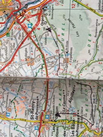 A cycle route planned on a map - a little habit of ours